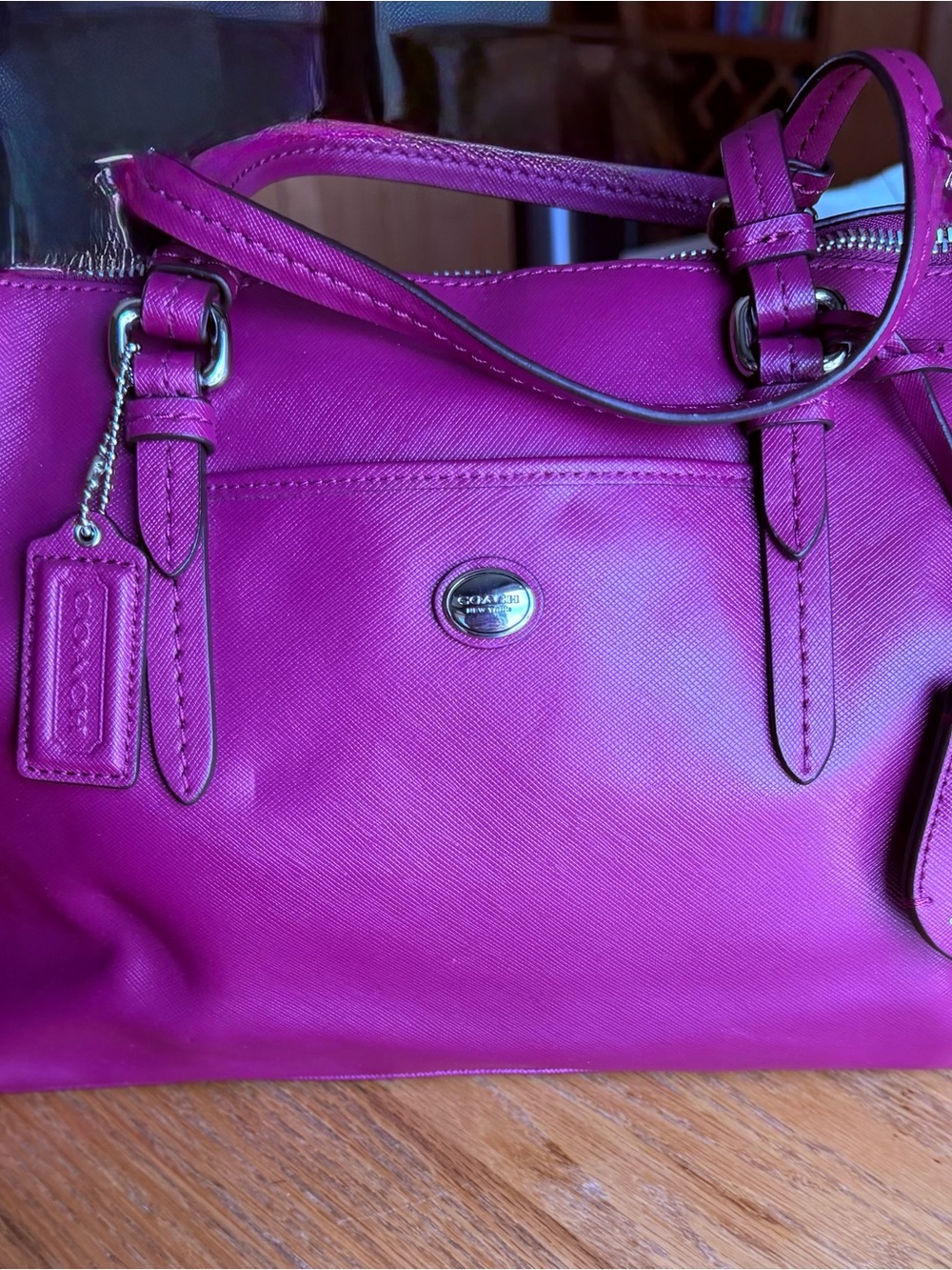 Coach Fuchsia Pink Leather Shoulder Bag